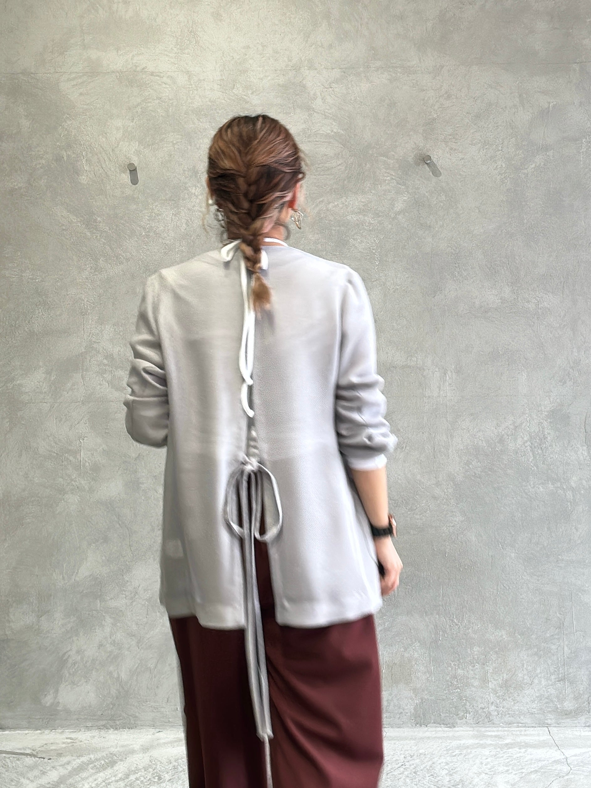 メッシュノーカラージャケット／Dignite collier