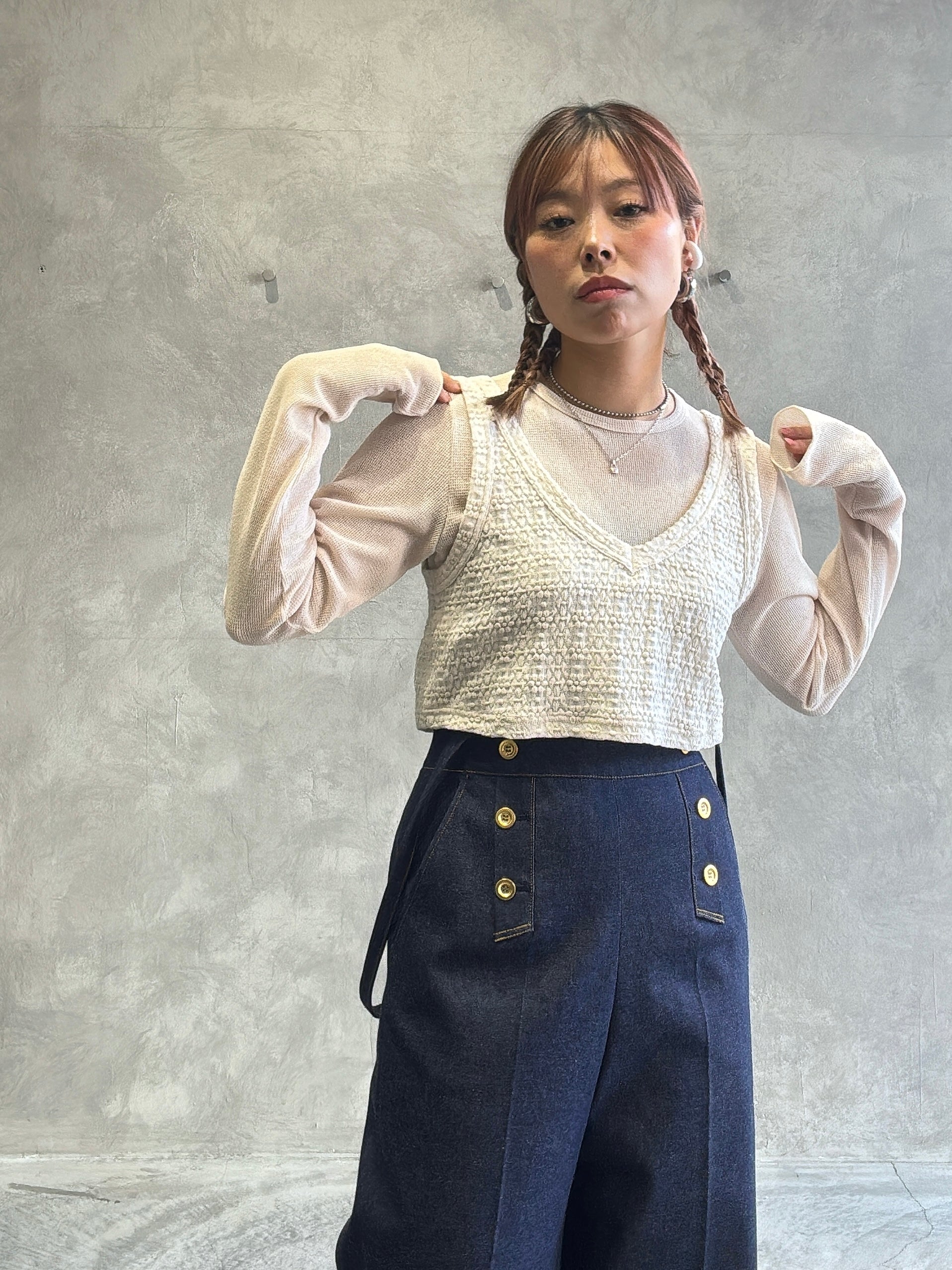 ショート丈キャミソール／8611001／LE MÉLANGE