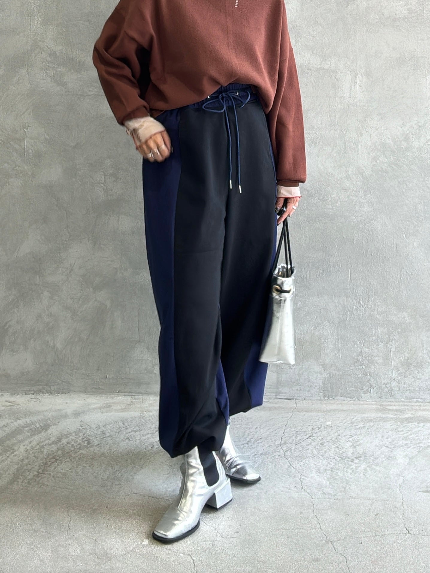 【再入荷】ポンチバイカラーパンツ／palm RICHE