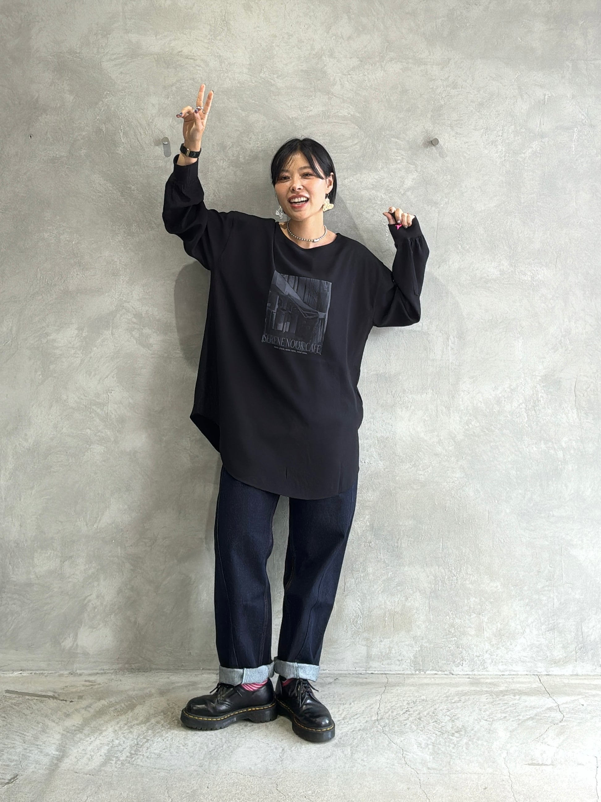 前後2wayフォトプリントロンT／Anna Kerry