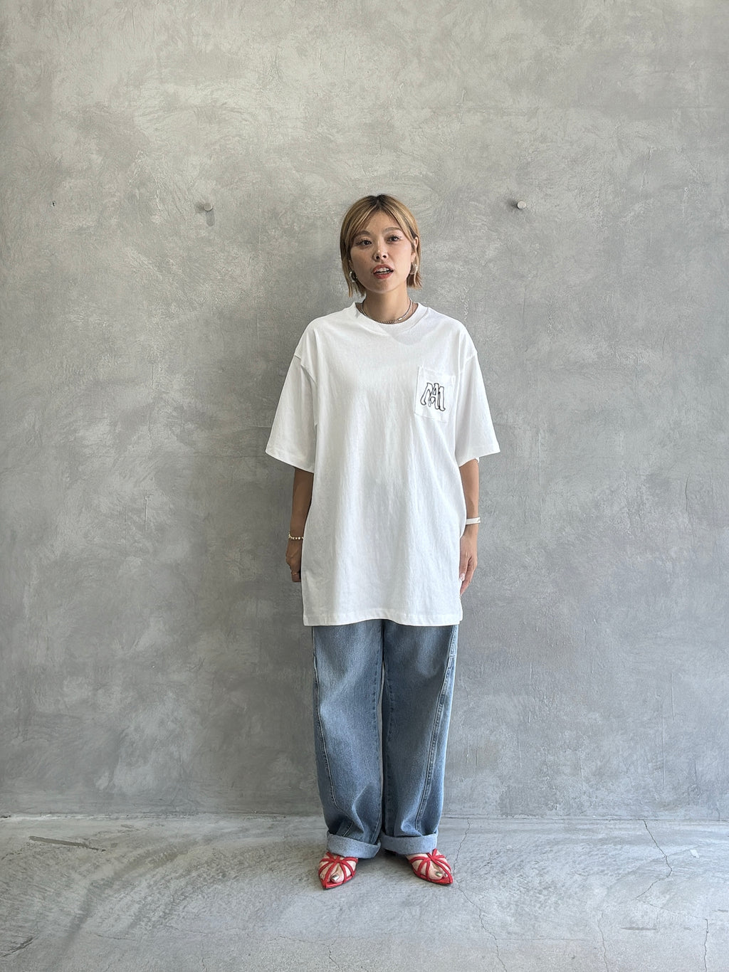 受付終了【予約販売】men'sサイズ／コード刺繍ポケット Tシャツ／ING