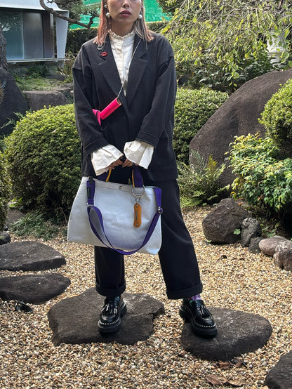 【予約販売】パープル×イエロー（本体：ホワイト）／FACTORY OMOTO／BASIC TOTE