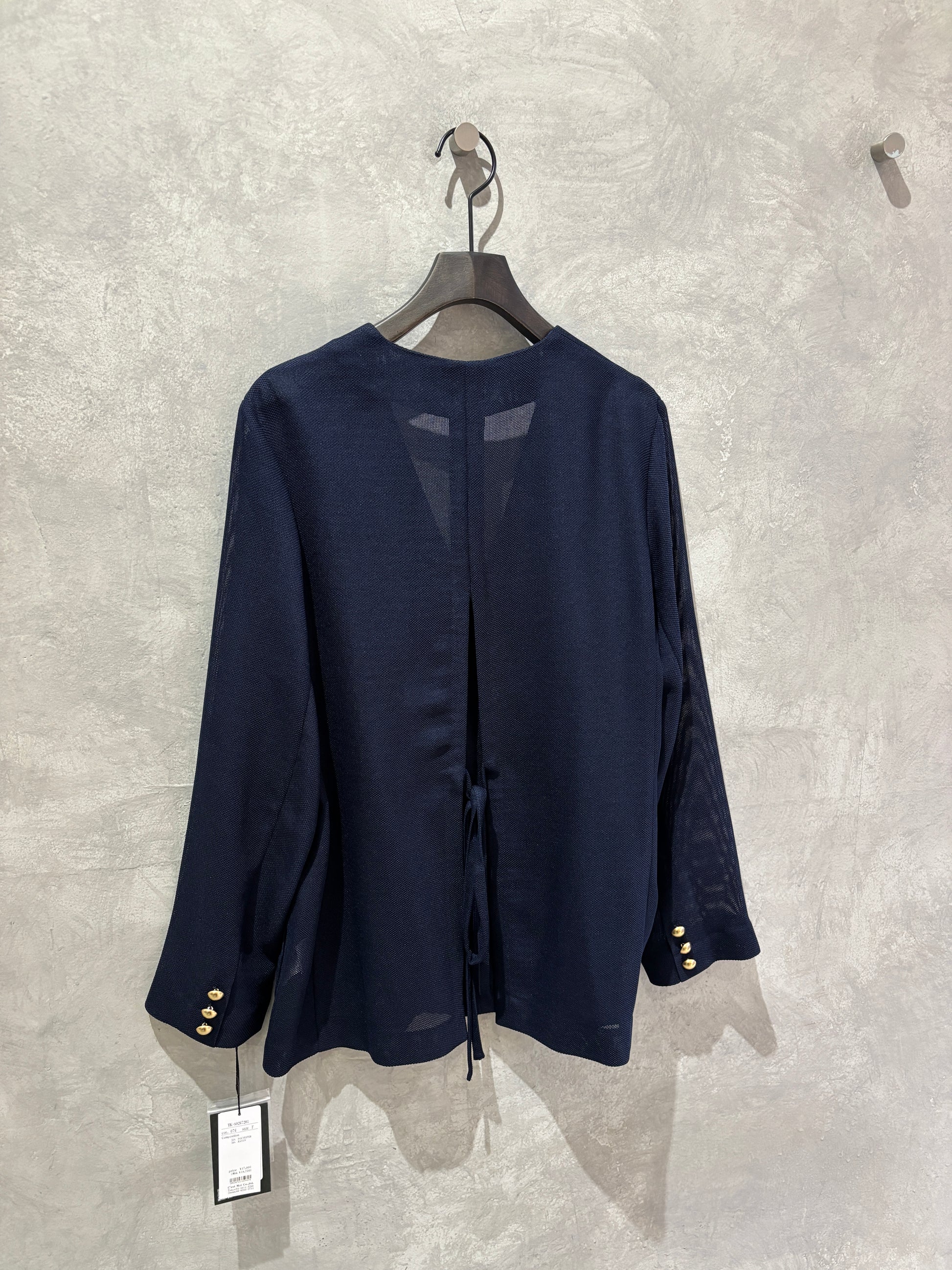 【再入荷】メッシュノーカラージャケット／Dignite collier