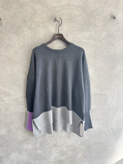 配色ドルマンニット