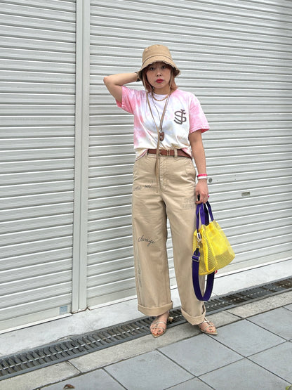 プリントコットンツイルパンツ／LE MÉLANGE