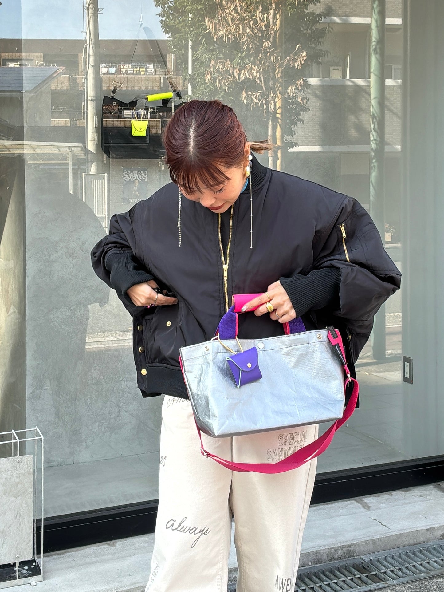 【予約販売】パープル×ピンク（本体：シルバー）／FACTORY OMOTO／BASIC TOTE