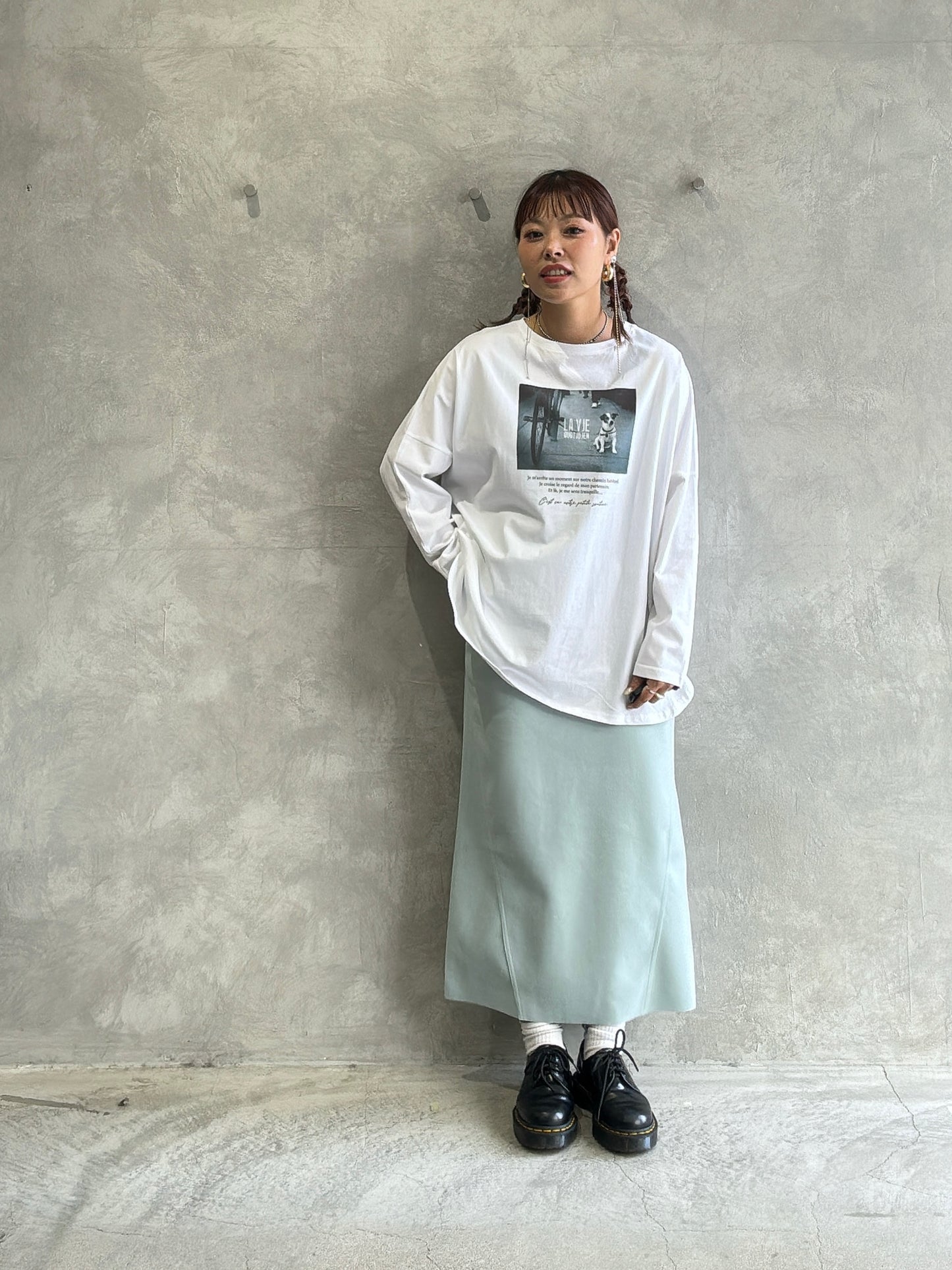 【再入荷】2way（DOG & LOGO）プリントカットソー／Dignite collier