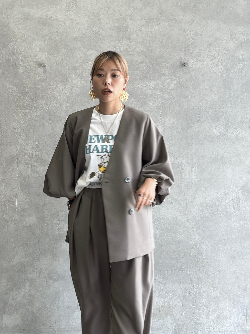 バルーンスリーブノーカラーJK／MG JK-26088-A／MARGAUX VINTAGE／2026 AW＃1