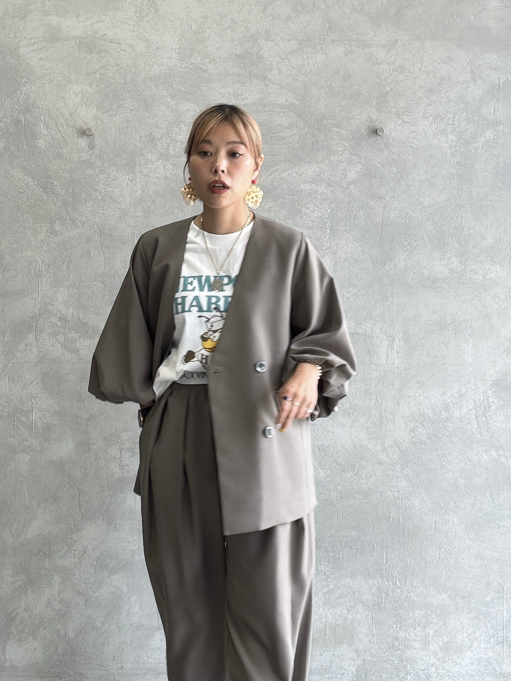 バルーンスリーブノーカラーJK／MG JK-26088-A／MARGAUX VINTAGE／2026 AW＃1