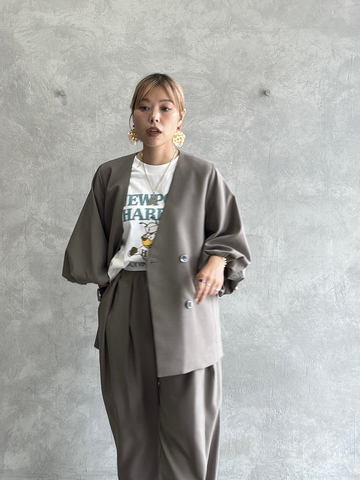 バルーンスリーブノーカラーJK／MG JK-26088-A／MARGAUX VINTAGE／2026 AW＃1