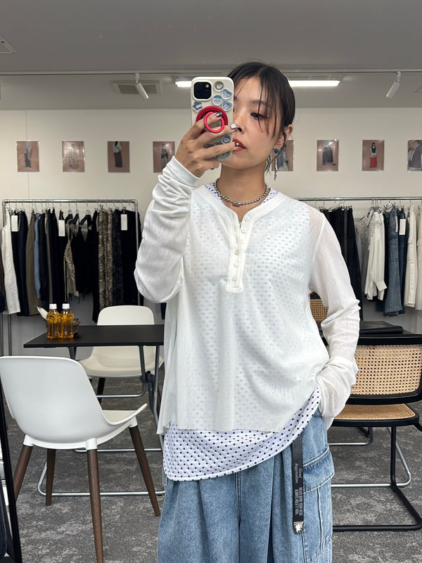 【予約⚡︎販売】バックギャザーチュールヘンリー／710562／CYAN TOKYO／2027SS #1
