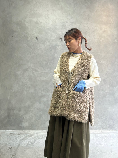 【再入荷】3カラー配色リブニット／LHELBIE