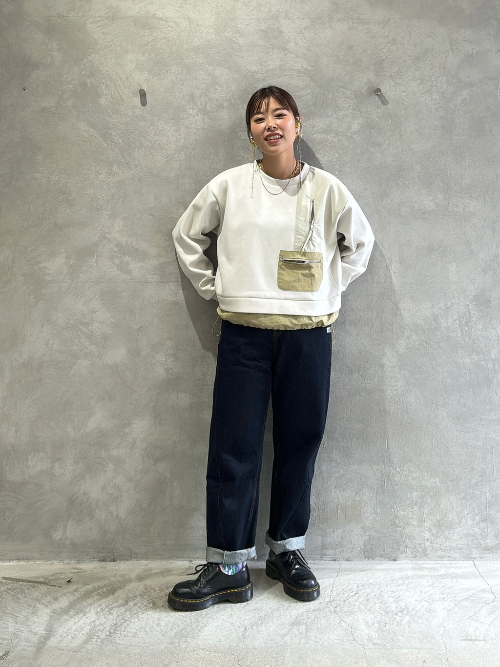 ナイロンドッキングスウェット