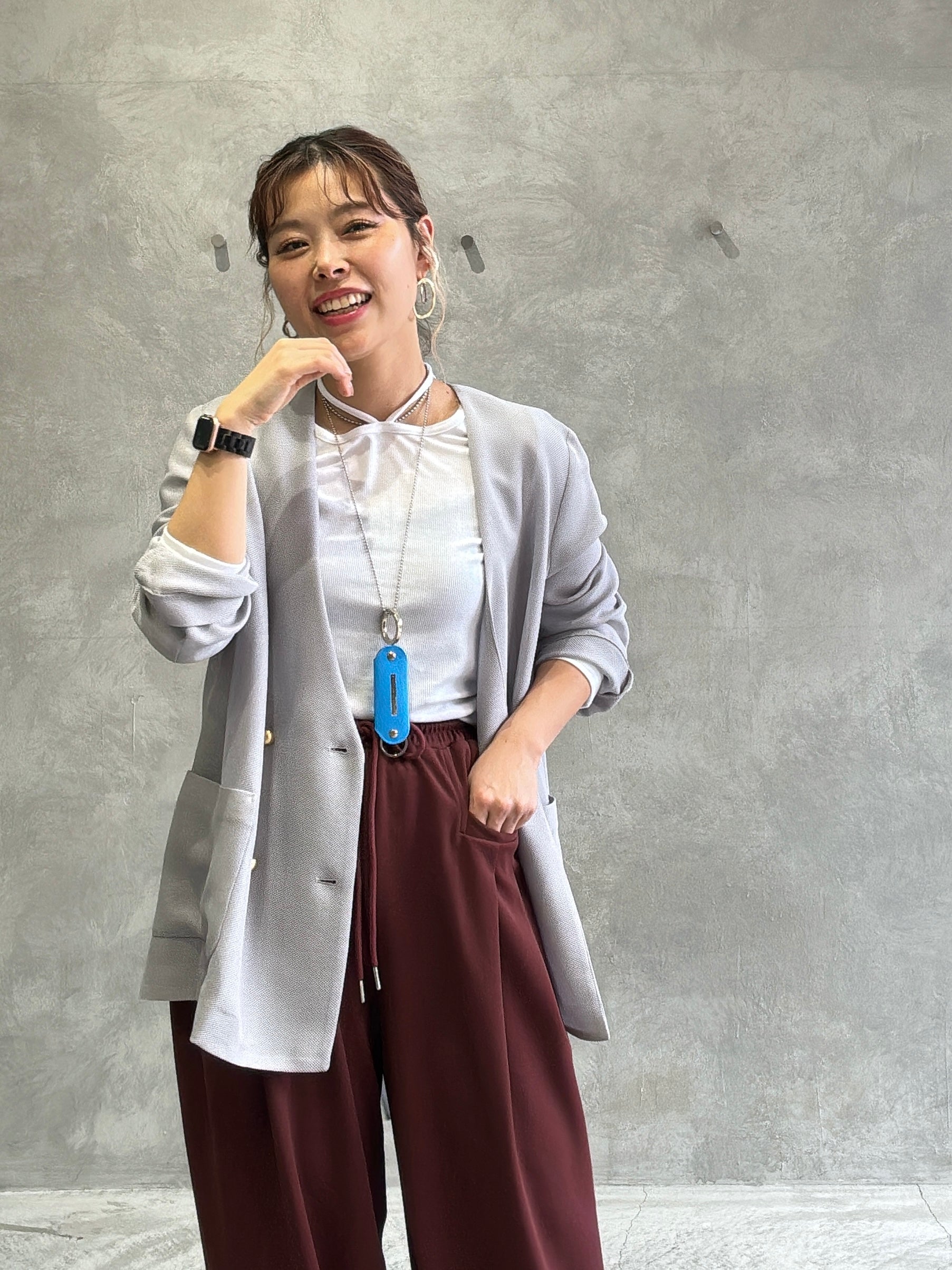 メッシュノーカラージャケット／Dignite collier