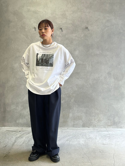 2way（ビル＆ロゴ）プリントカットソー／Dignite collier