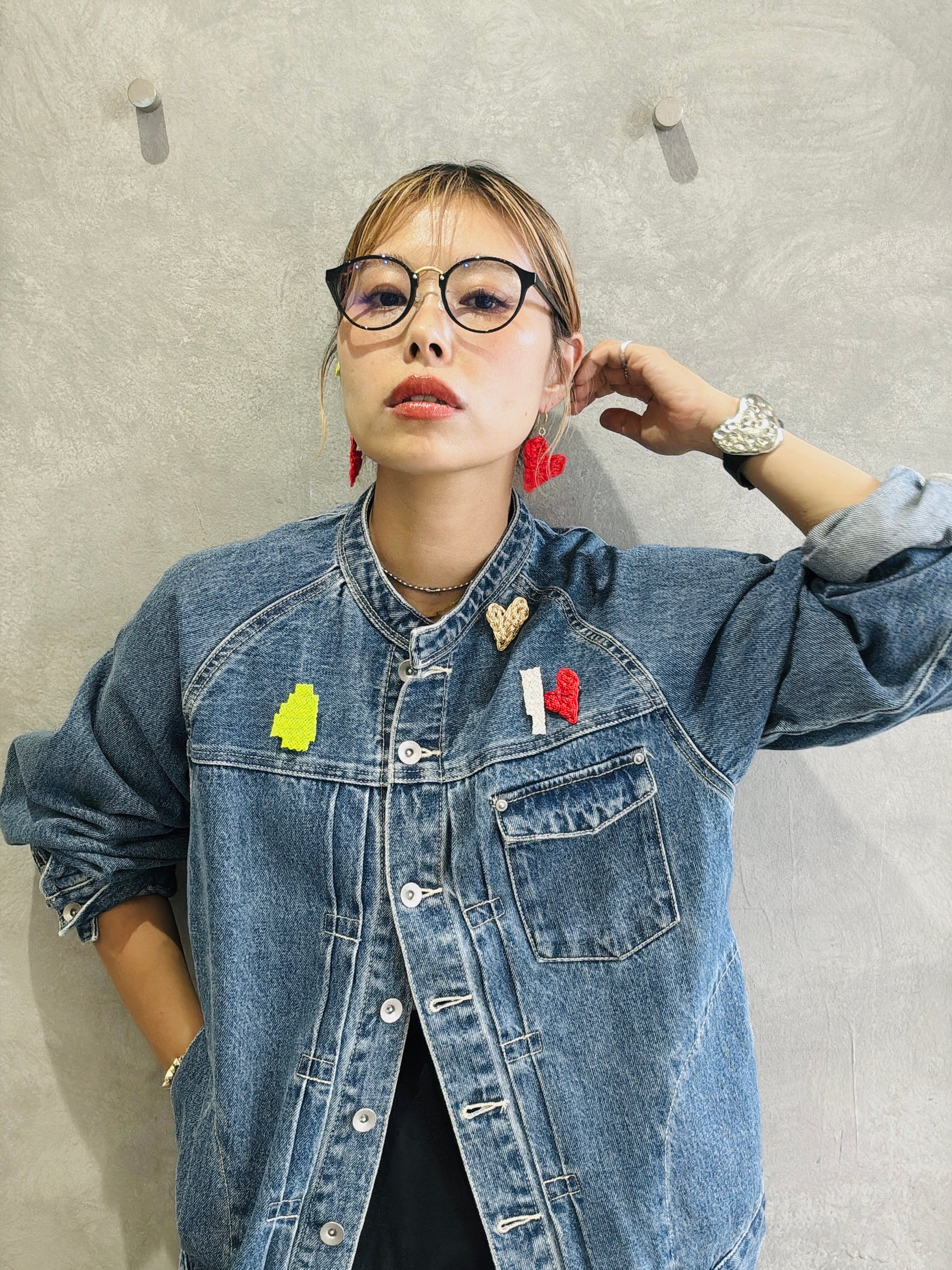 結び屋虹園×No.9コラボ／ハートの揺れるピアス（ピアス・イヤリング）