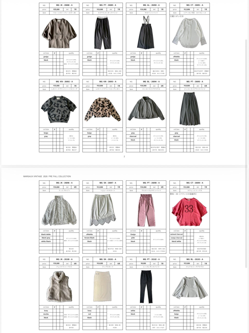 2026AW #1 LOOK／MARGAUX VINTAGE【予約⚡︎販売】