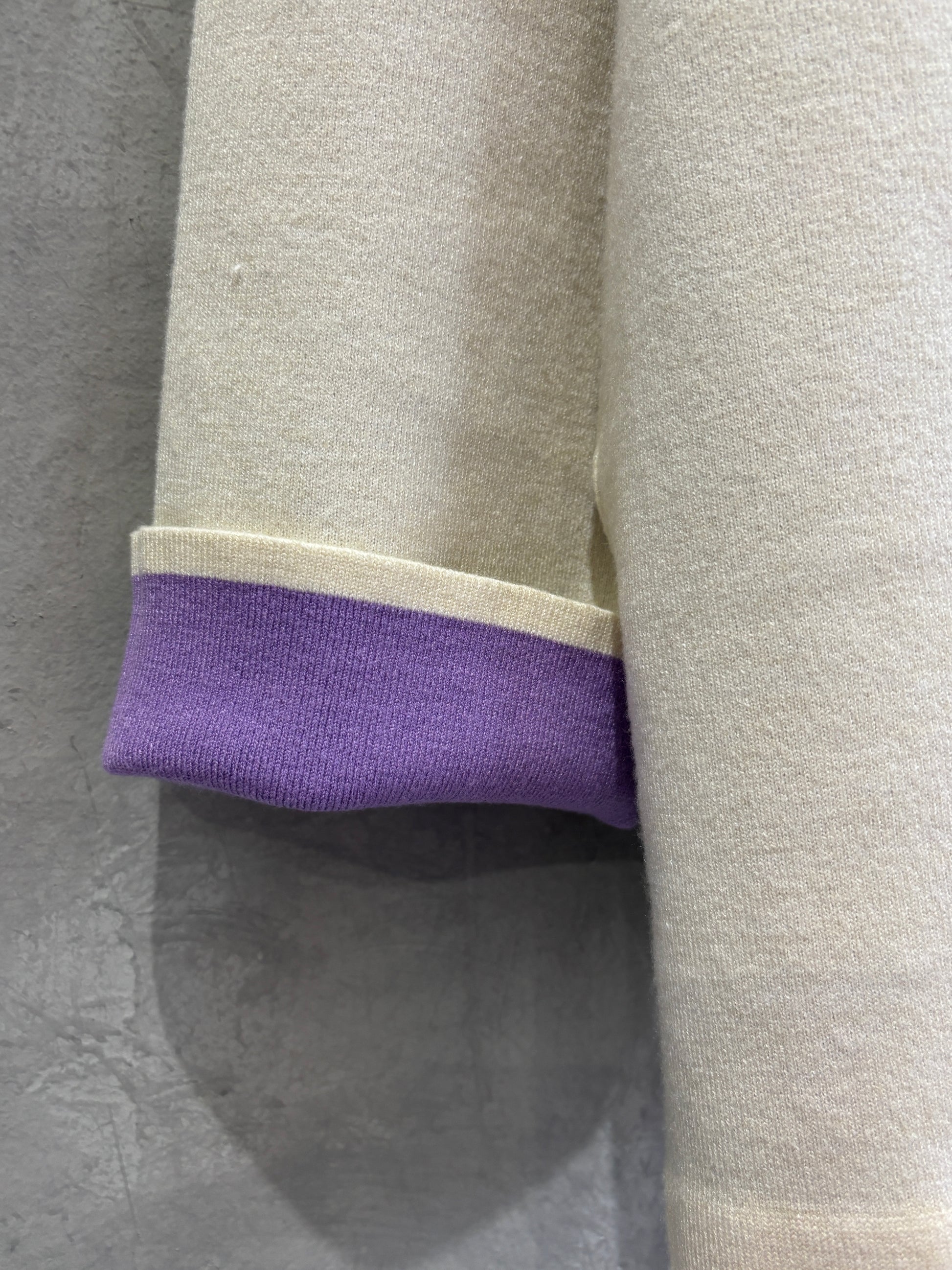 もちもちニットのバイカラーコートカーディガン