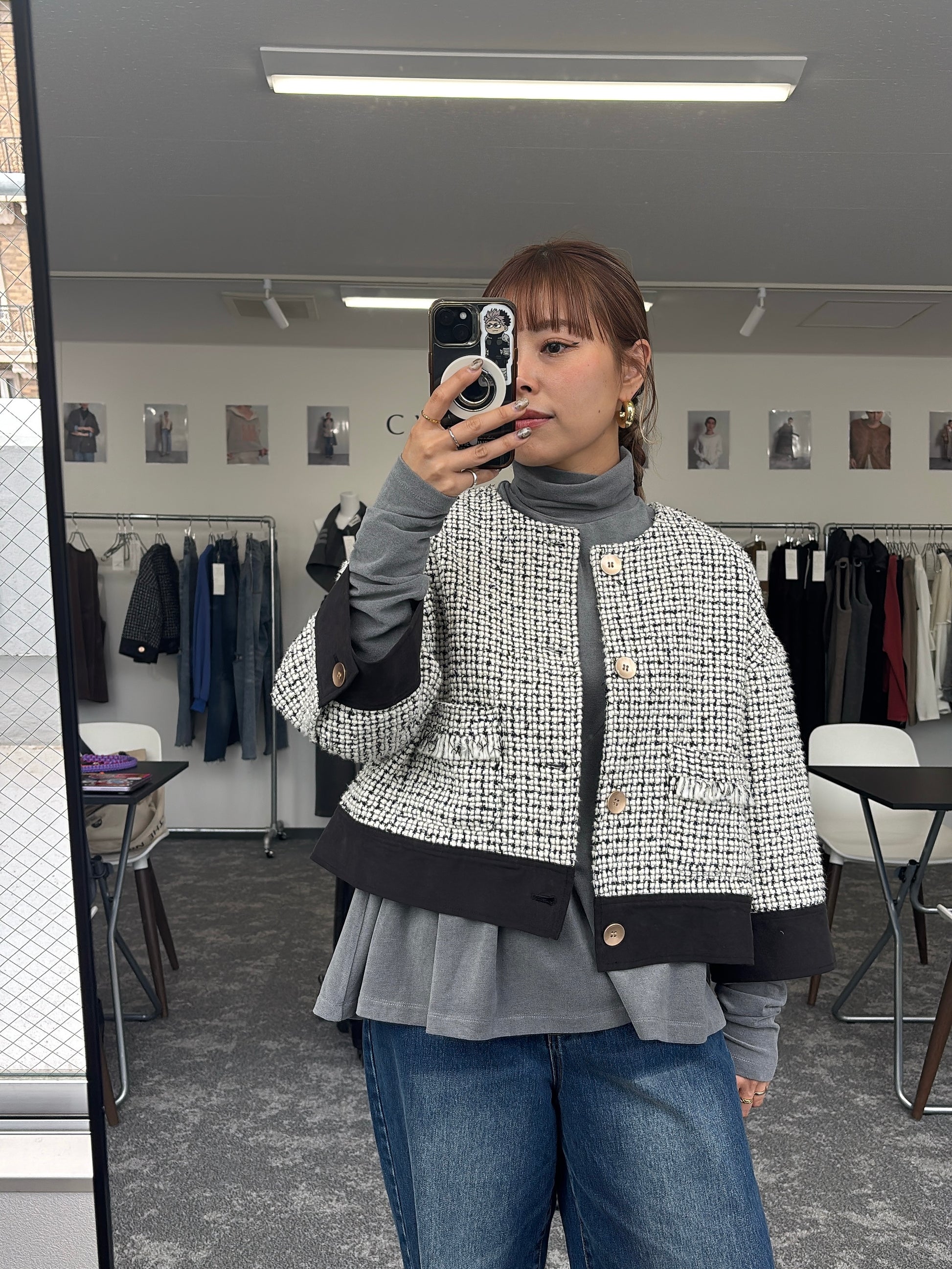 【予約⚡︎販売】ハーフスリーブツイードJK／604484／CYAN tokyo／2026 AW#1