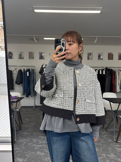 【予約⚡︎販売】ハーフスリーブツイードJK／604484／CYAN tokyo／2026 AW#1