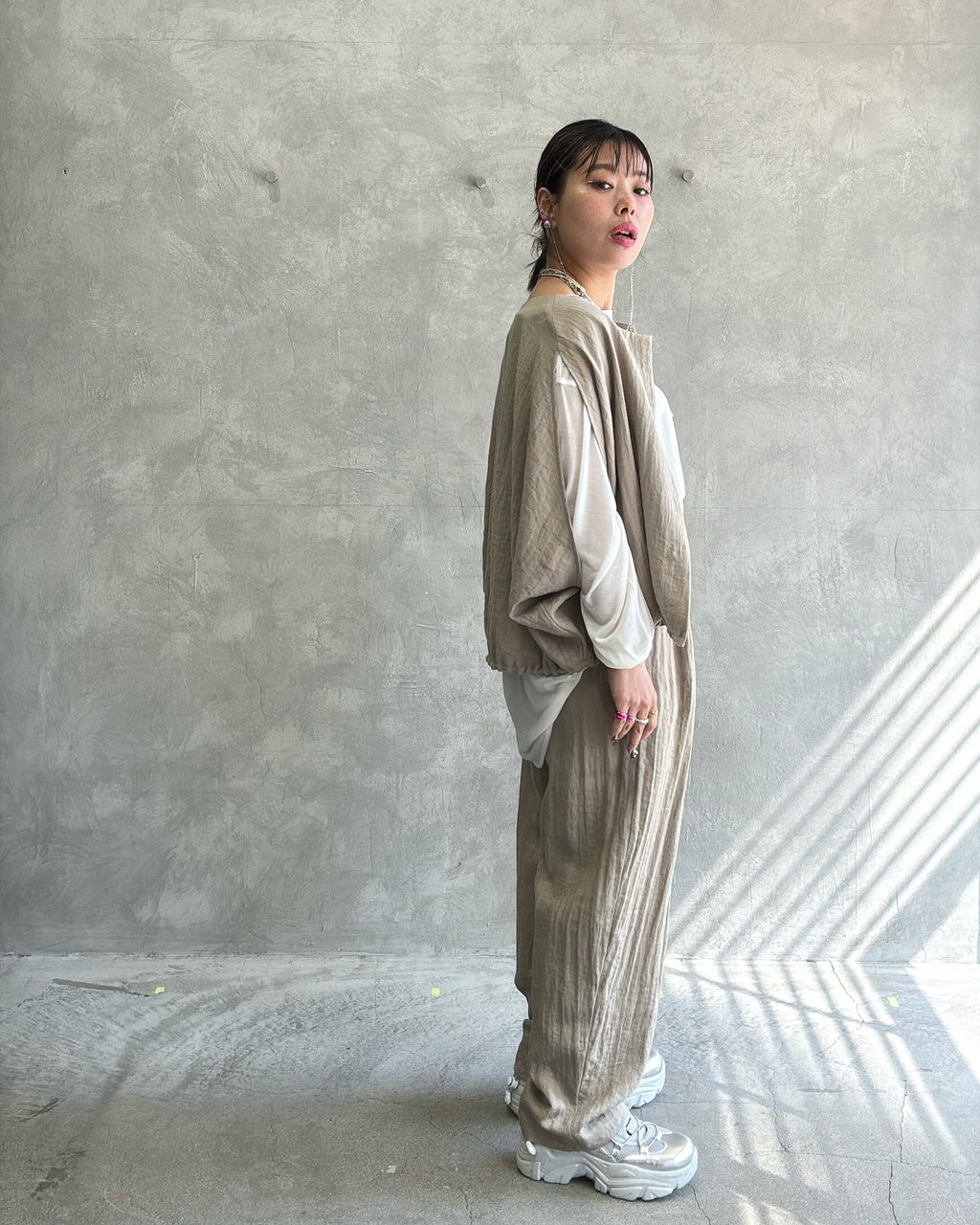 リネンライクバルーンパンツ／ANNA KERRY／MNMS