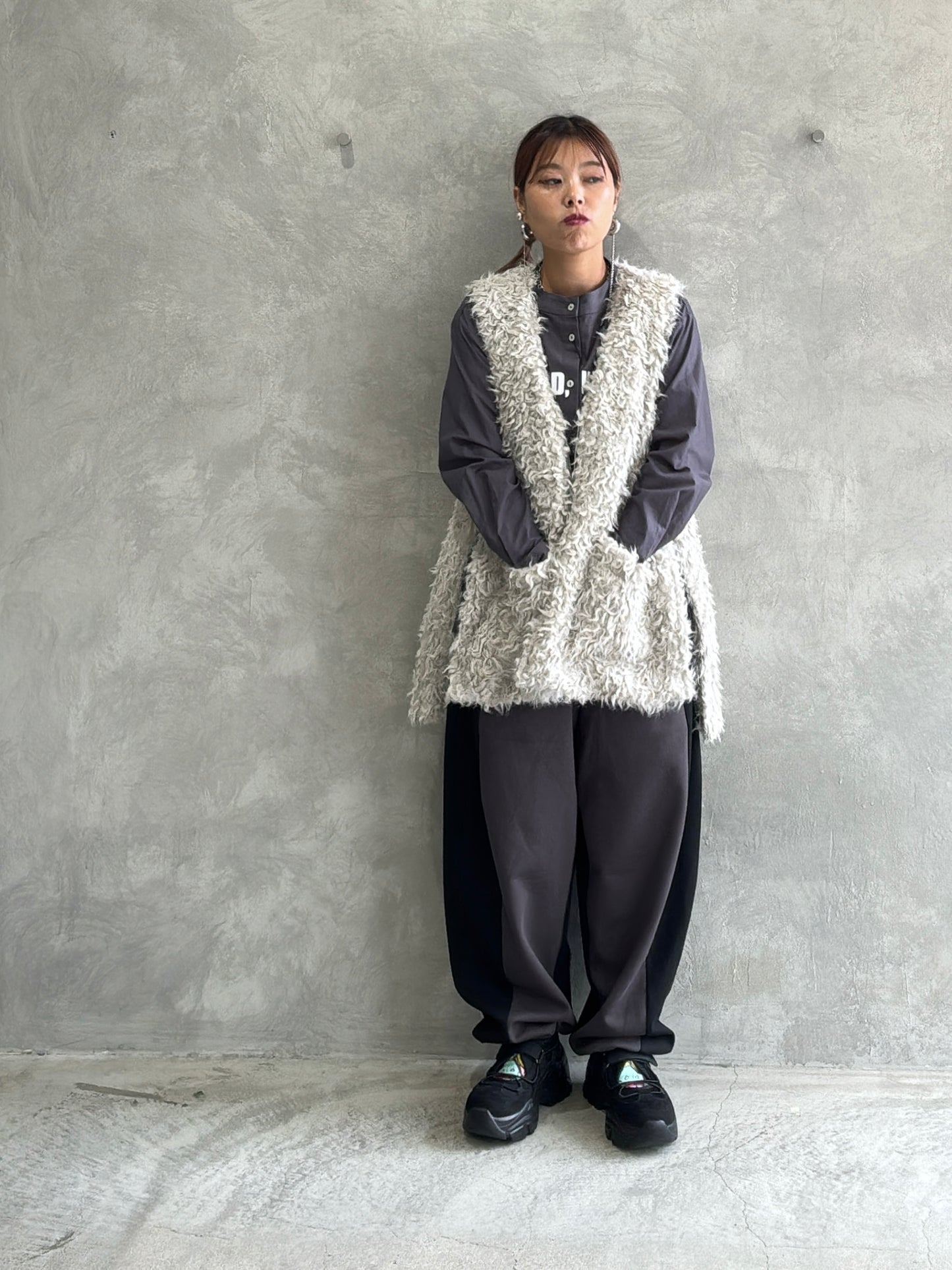 【再入荷】ポンチバイカラーパンツ／palm RICHE