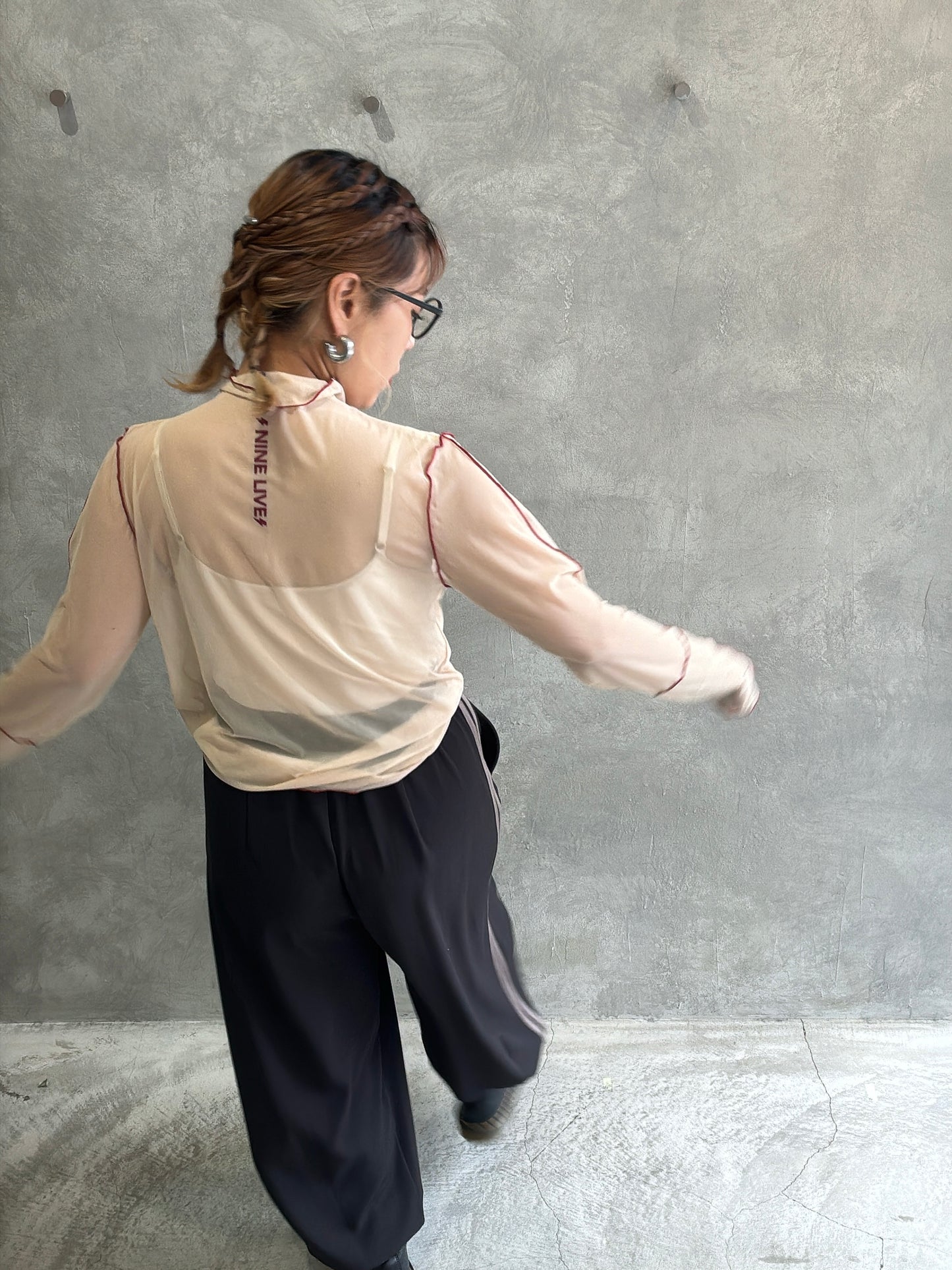 サイドラインバレルレッグパンツ／ayane