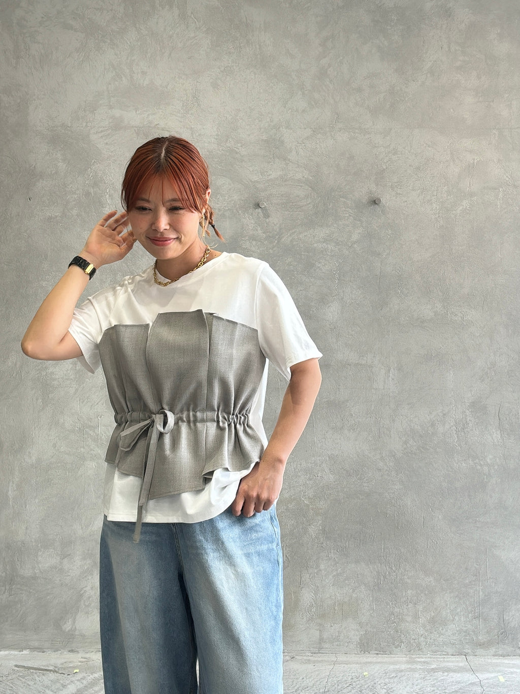 ビスチェレイヤードTシャツ／trois／MNMS