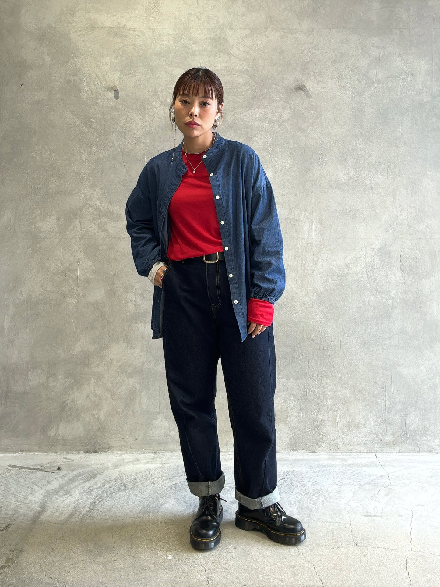 バイカラーインナーニット／LHELBIE