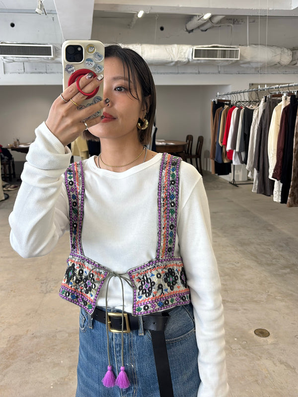 【予約⚡︎販売】コットンボイル刺繍ベスト／8713703・8713704／LE MÉLANGE／2027 SS #1