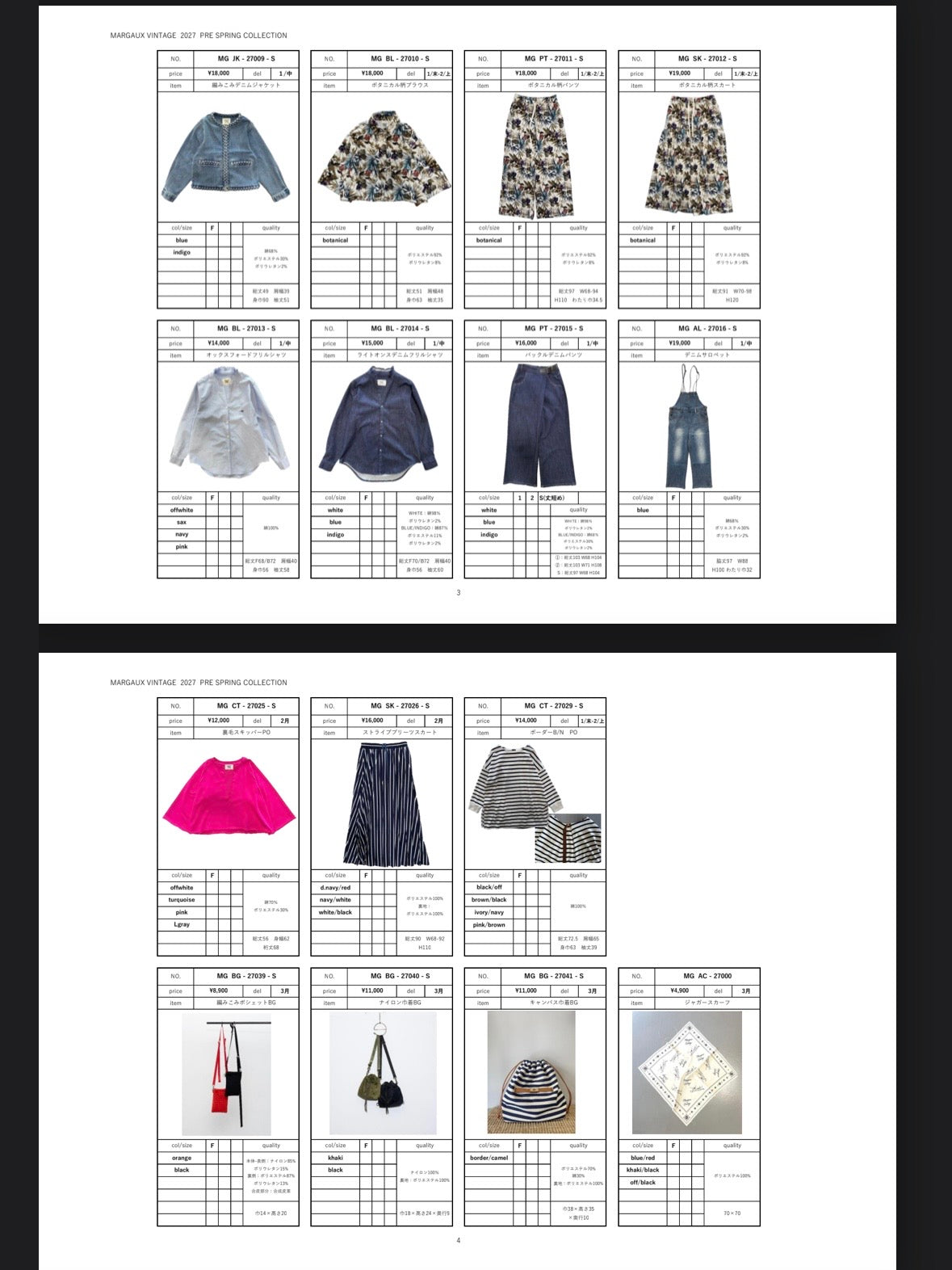 2027SS #1 LOOK写真／MARGAUX VINTAGE【予約⚡︎販売】