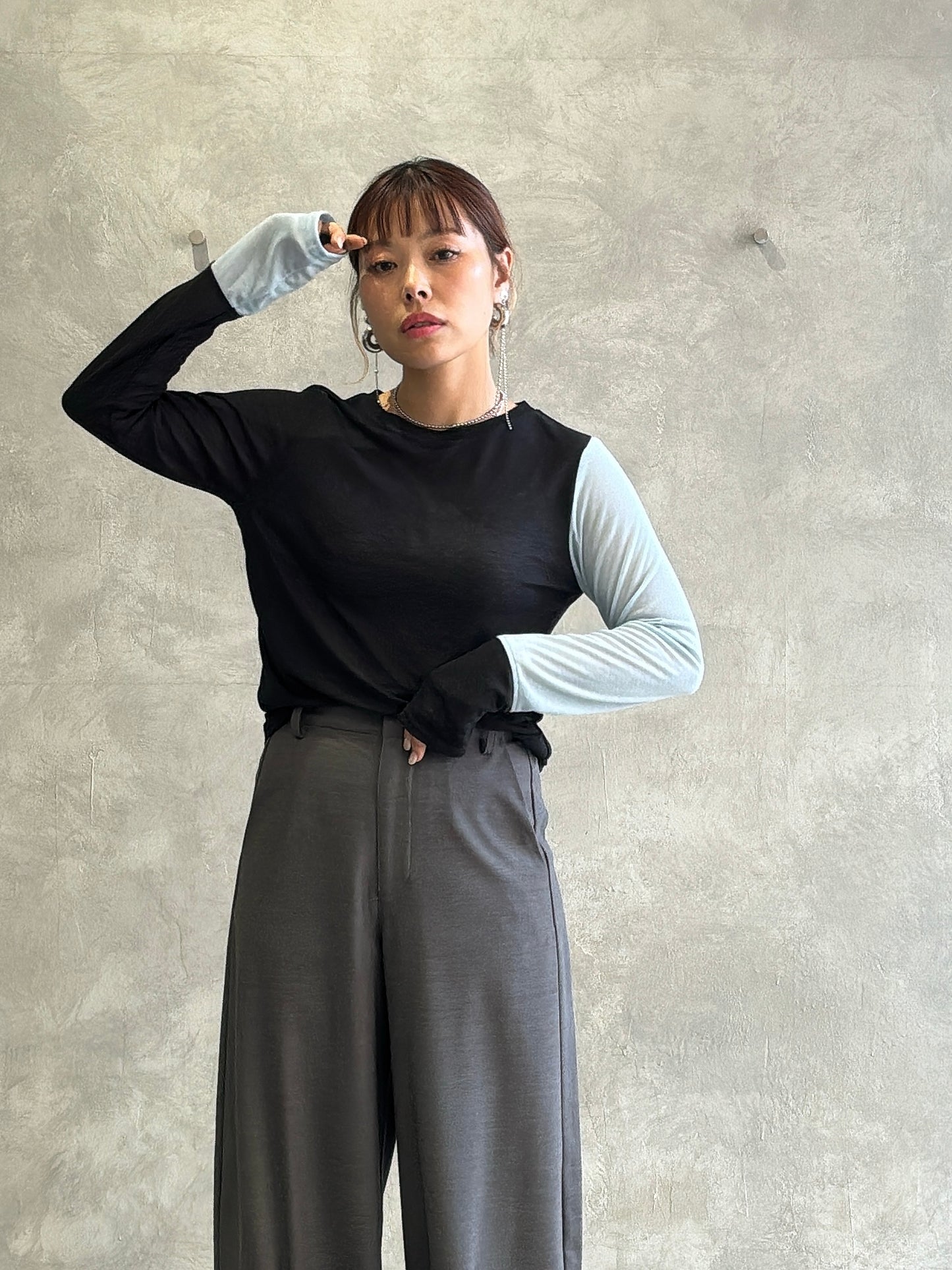 バイカラーインナーニット／LHELBIE