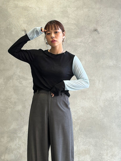 バイカラーインナーニット／LHELBIE