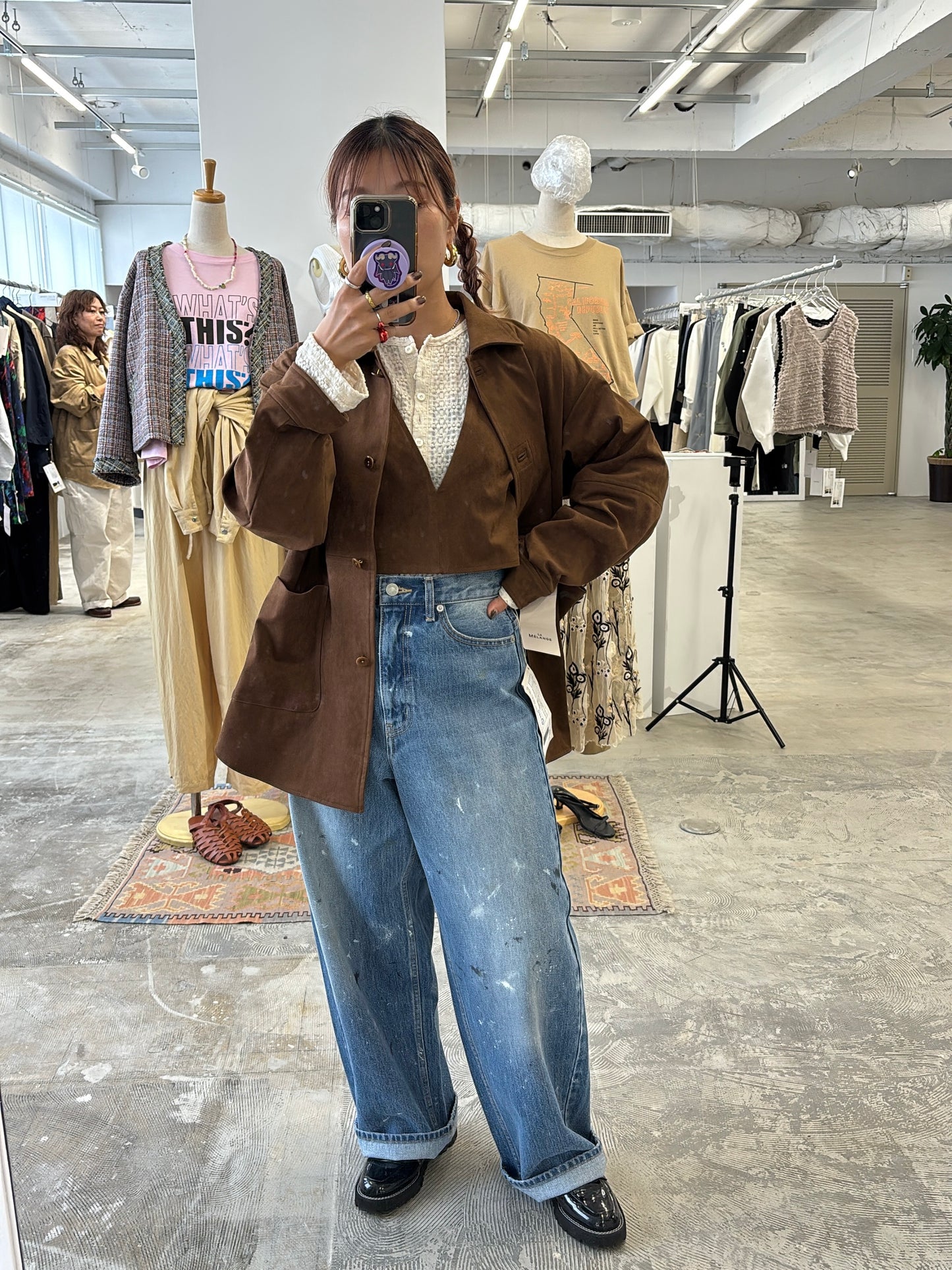 受付終了【予約販売】ECOスウェードシャツジャケット／8613801／LE MÉLANGE