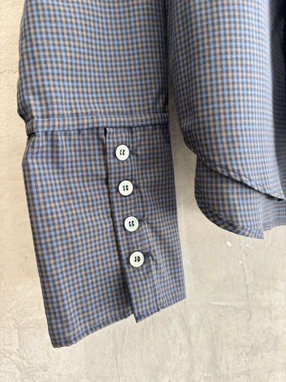 タイ付きチェックシャツ／LE MÉLANGE