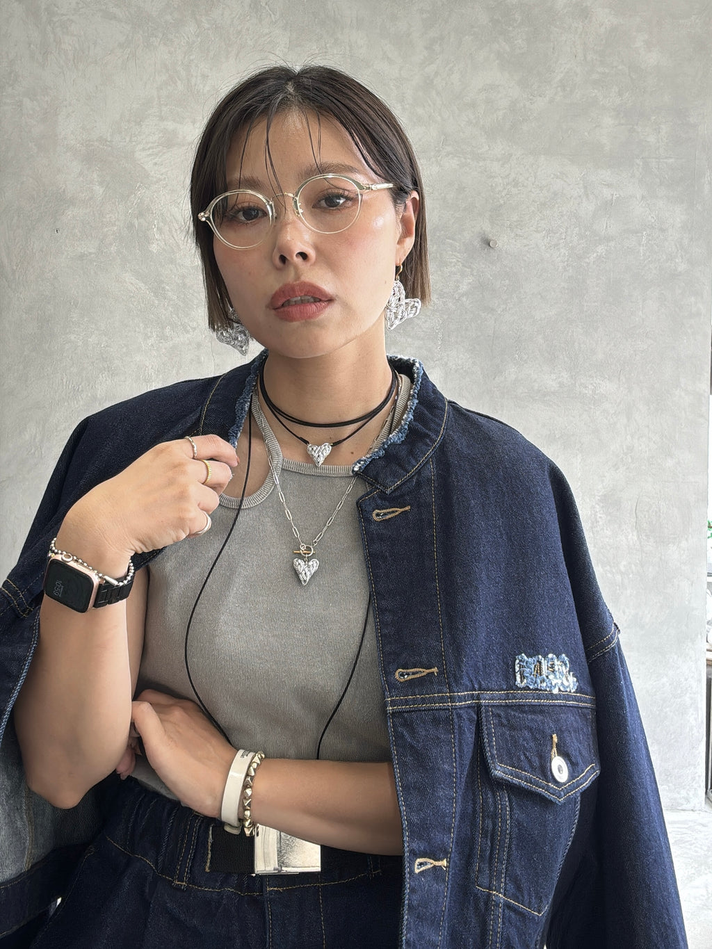 結び屋虹園／立体ハートの2wayチョーカー