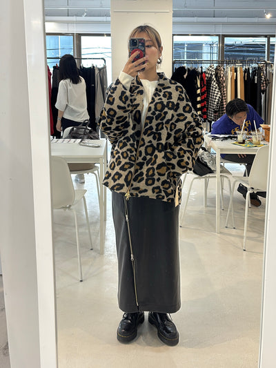 受付終了【予約⚡︎販売】シャギージップコート（レオパード柄）／MG CO-26129-A／MARGAUX VINTAGE／2026 AW＃2
