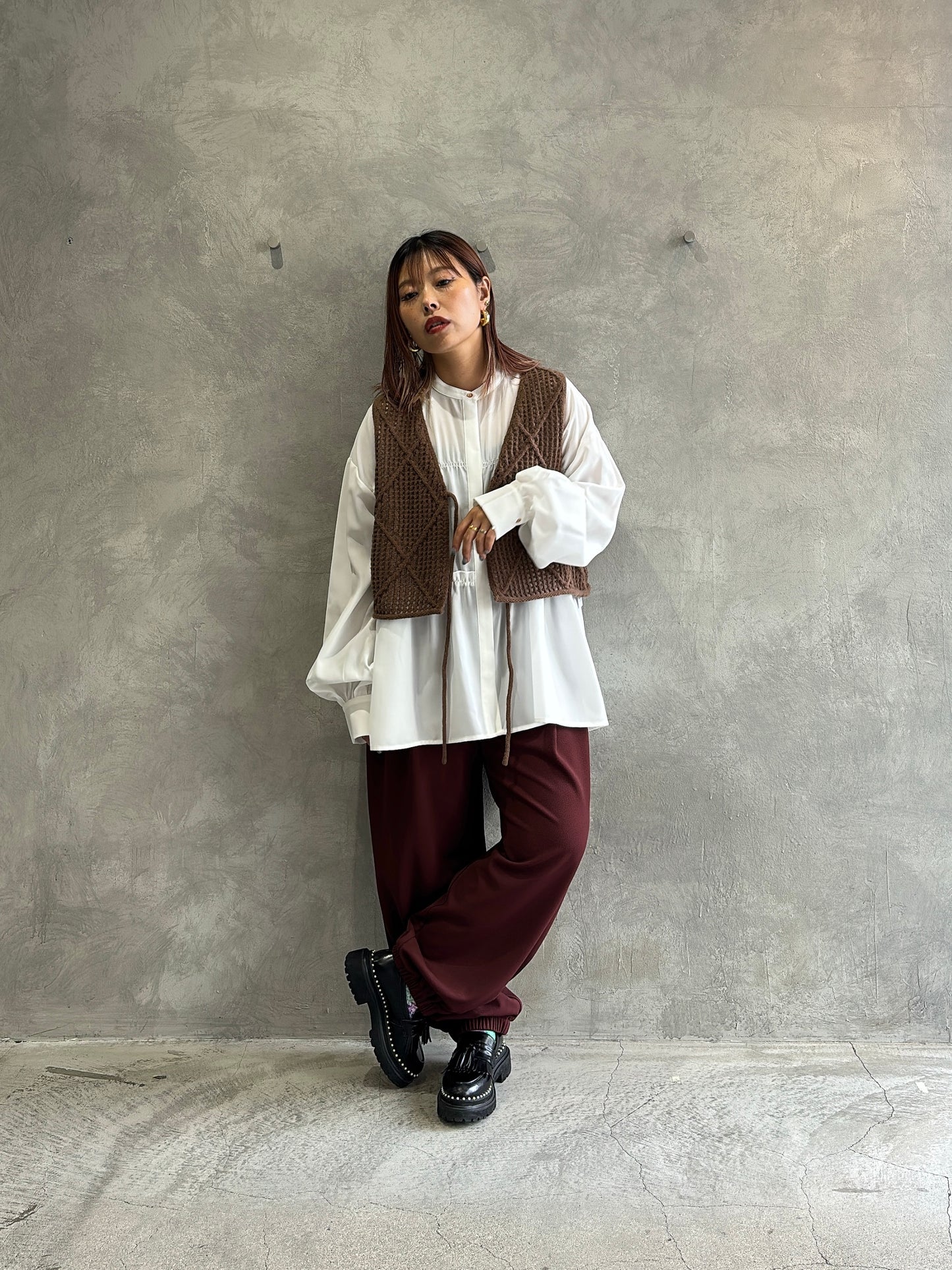 シャーリングティアードブラウス／CYAN tokyo