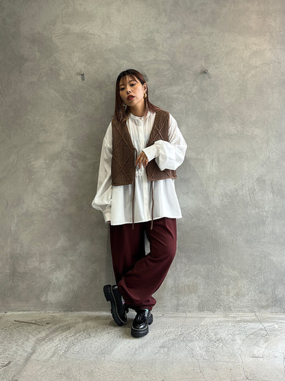 シャーリングティアードブラウス／CYAN tokyo