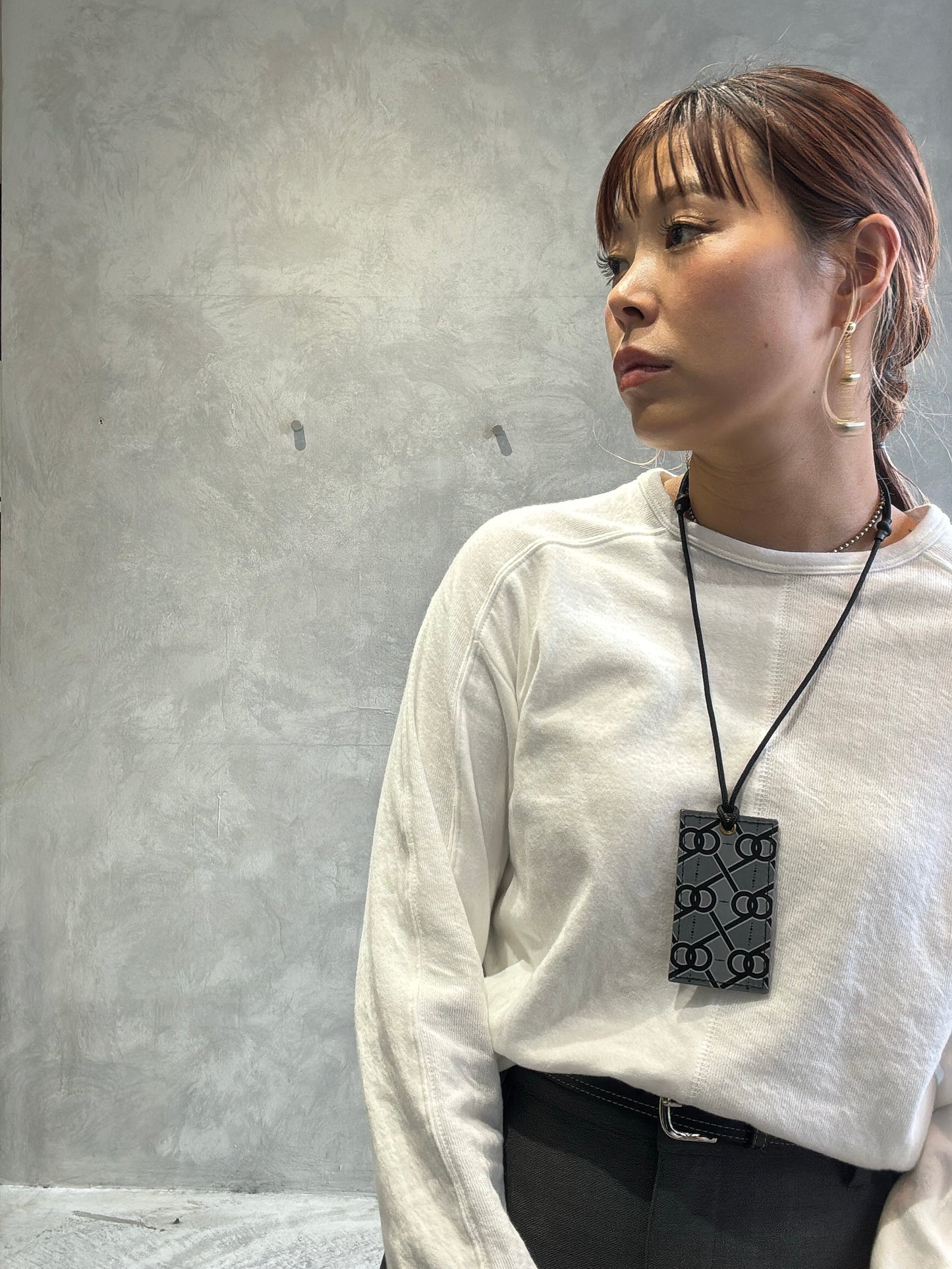 異素材ミックスカットソー／Dignite collier