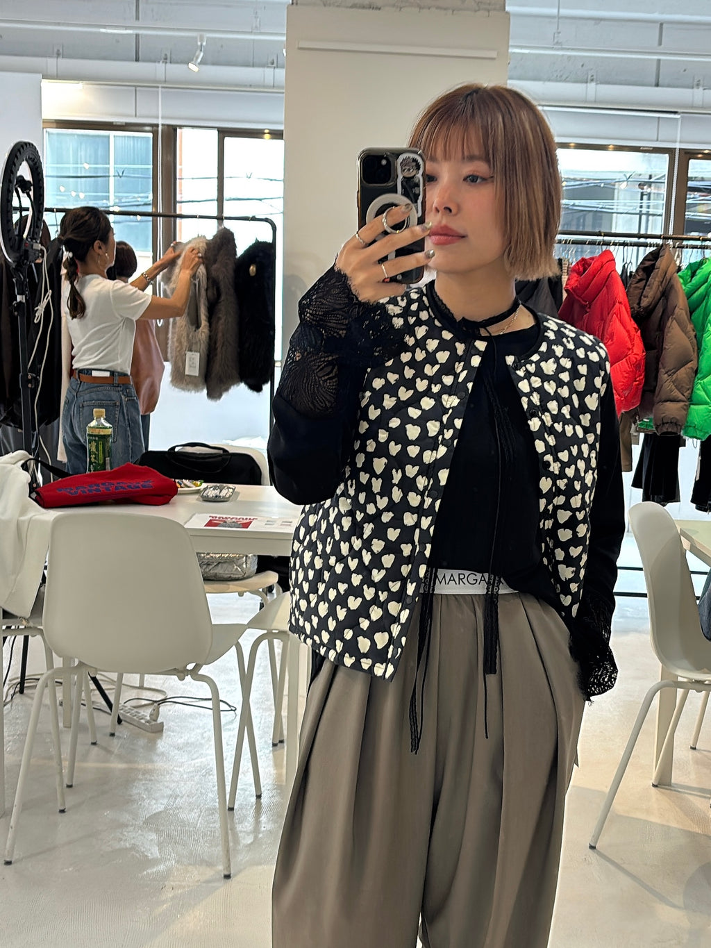 受付終了【予約⚡︎販売】ハート柄パディングベスト／MG JK-26086-A／MARGAUX VINTAGE／2026 AW＃1