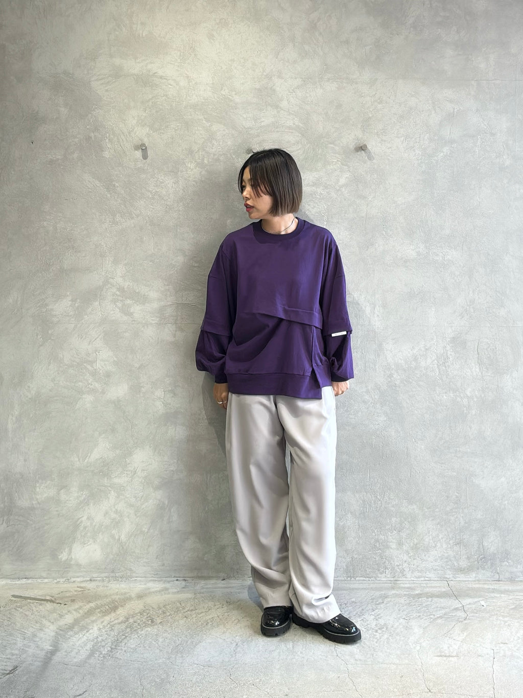 ドッキングデザイン長袖カットソー／ZMT264CT303／MARECHAL TERRE