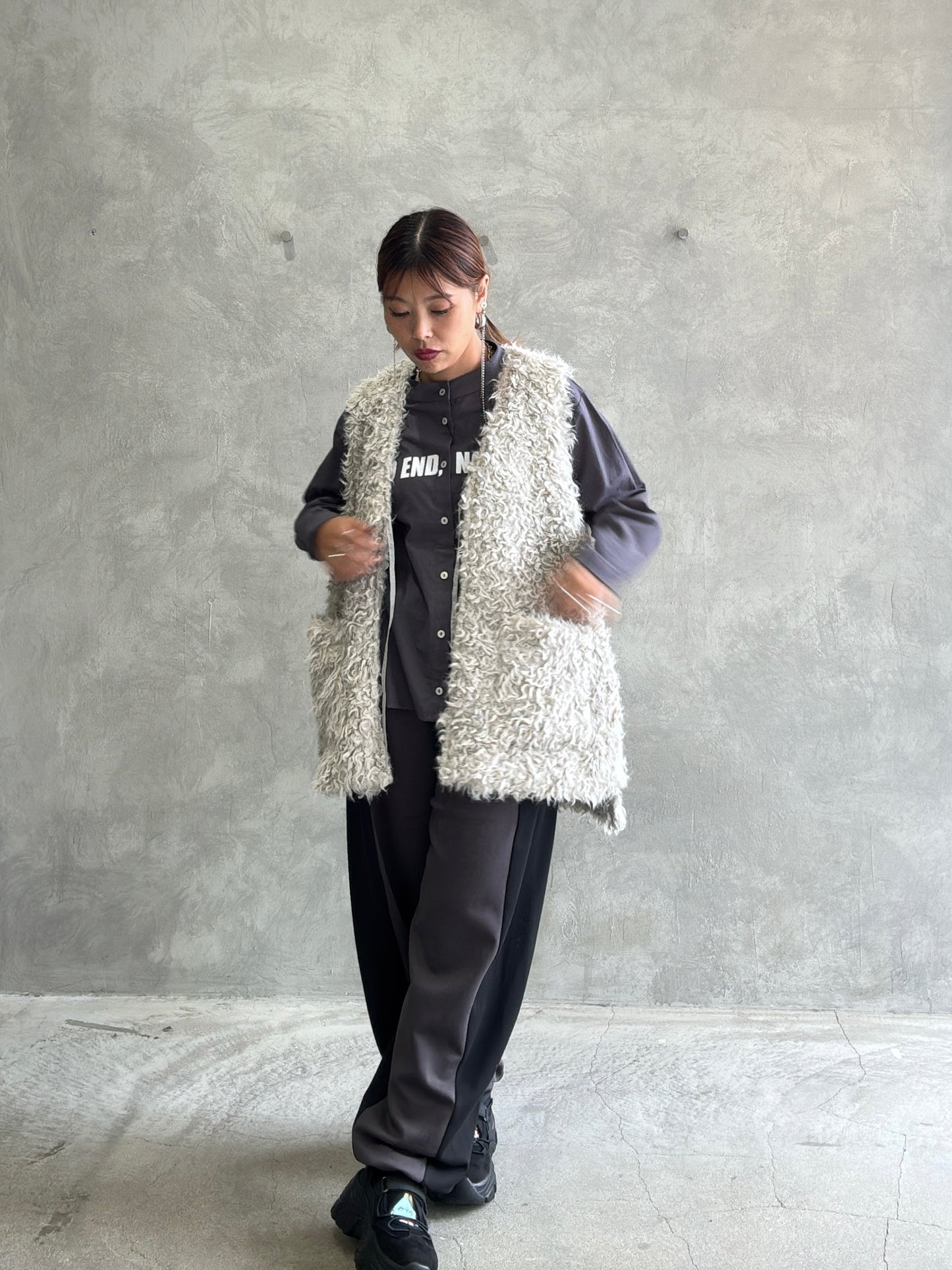 【再入荷】ポンチバイカラーパンツ／palm RICHE