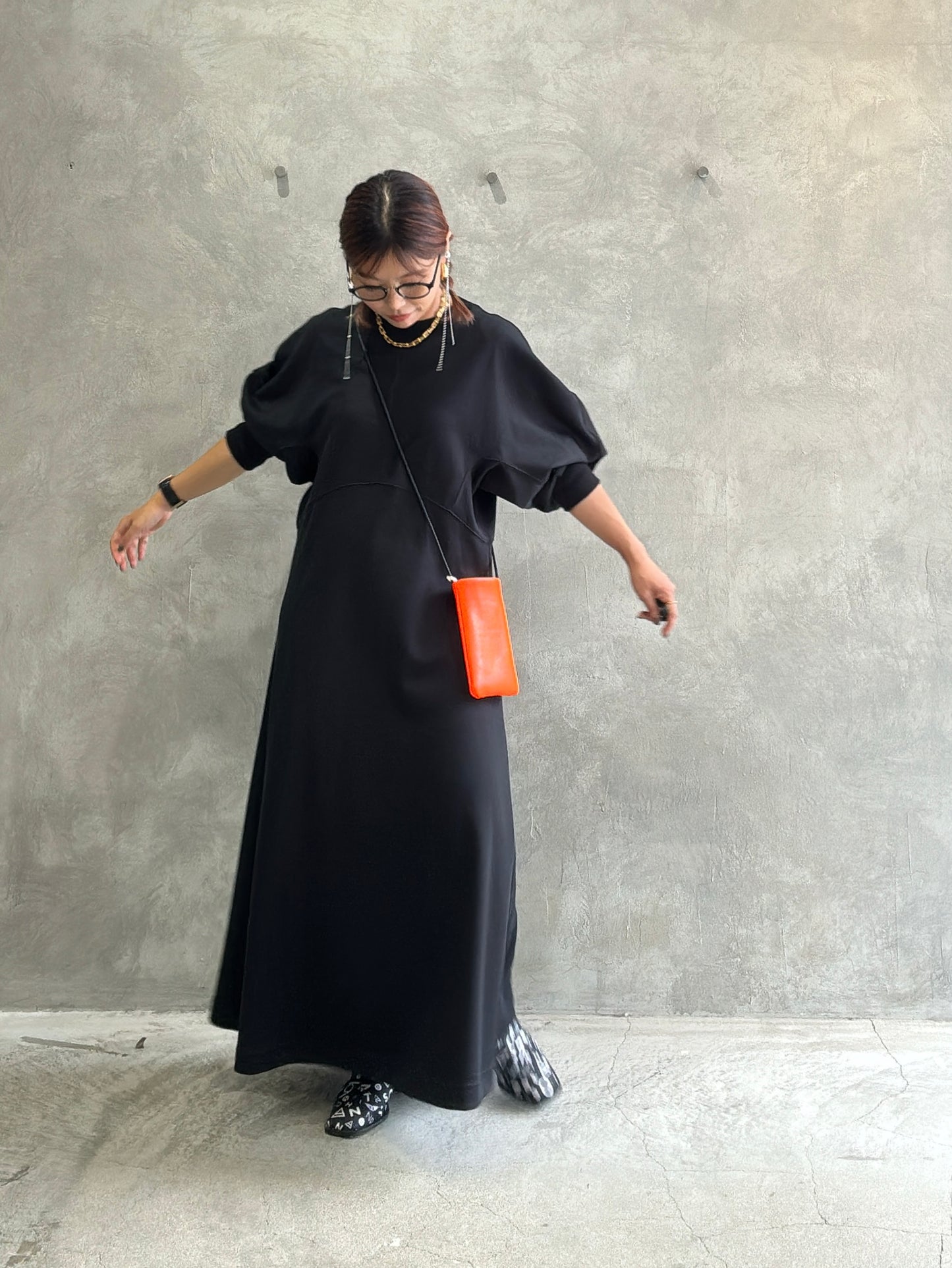 【再入荷】ドルマン切替ワンピース／Dignite collier