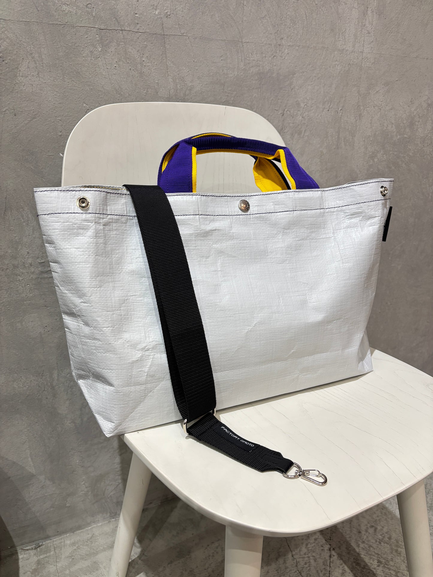【予約販売】パープル×イエロー（本体：ホワイト）／FACTORY OMOTO／BASIC TOTE