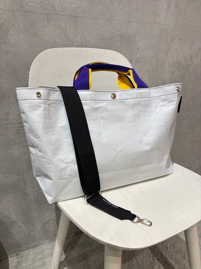 【予約販売】パープル×イエロー（本体：ホワイト）／FACTORY OMOTO／BASIC TOTE