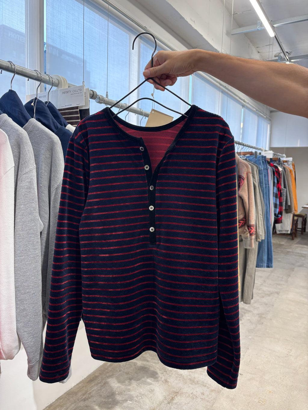 受付終了【予約⚡︎販売】2WAYコーデュロイボーダーヘンリーネックロンT／8651002／LE MÉLANGE／2026 AW #2