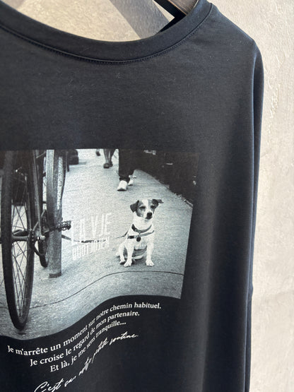 【再入荷】2way（DOG & LOGO）プリントカットソー／Dignite collier