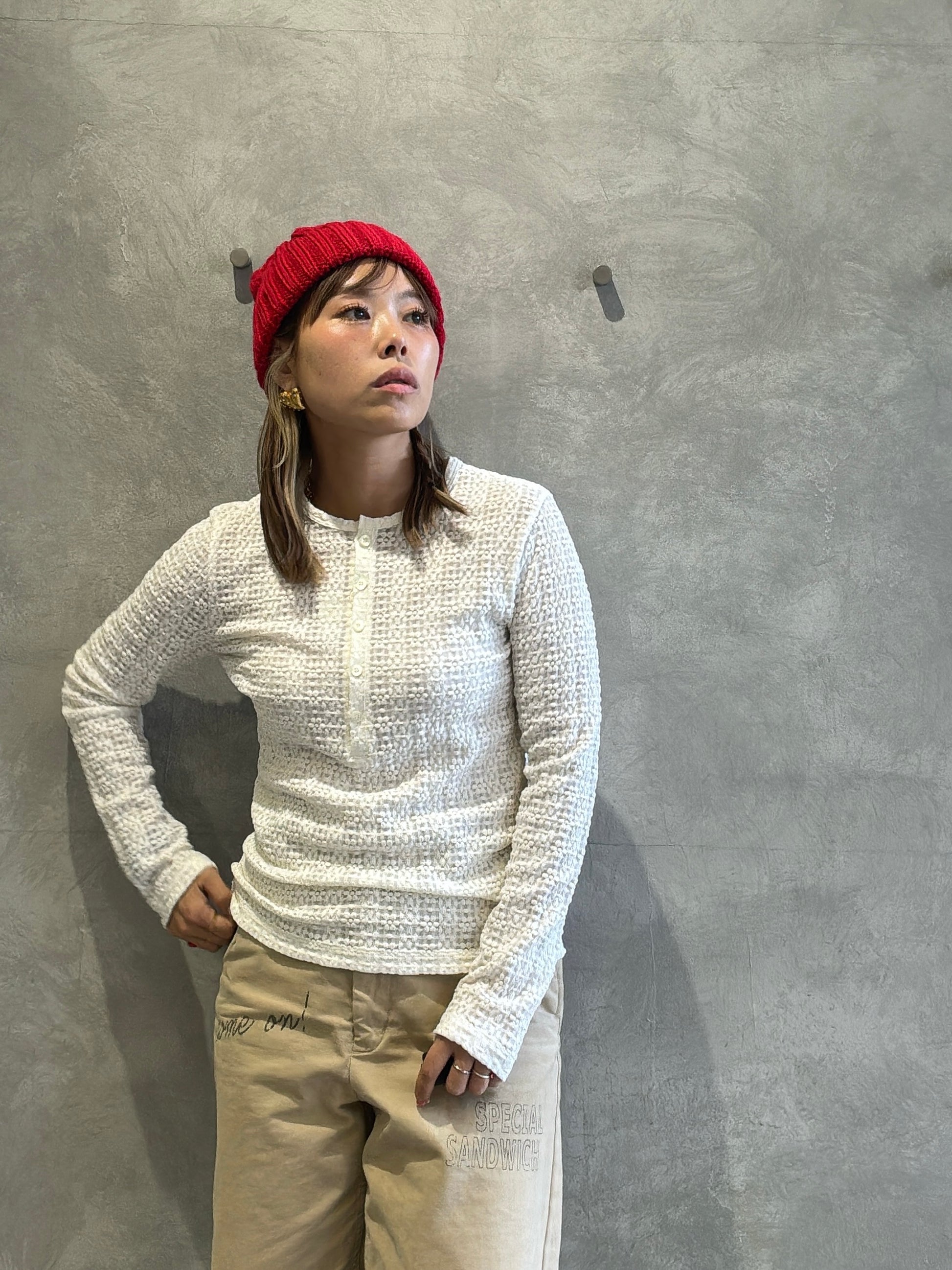 ヘンリーネックカットソー／8611002／LE MÉLANGE