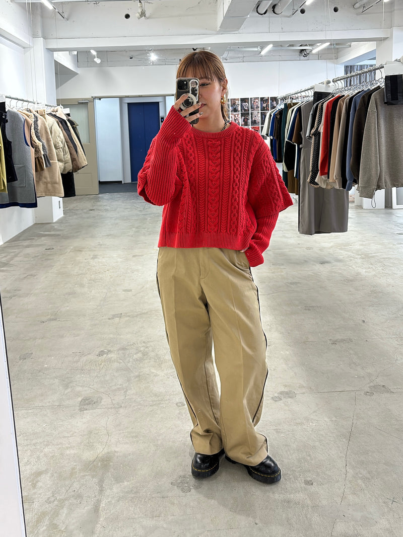 受付終了【予約⚡︎販売】ラインコットンツイルパンツ／#8643503／LE MÉLANGE／2026 AW #1